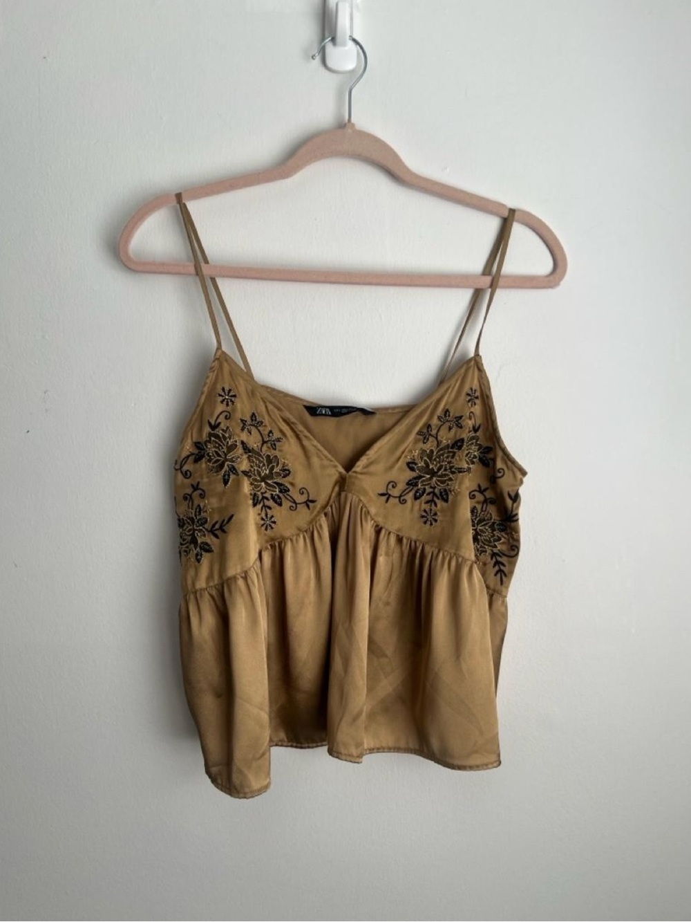 Zara Embroidered Silky Tank